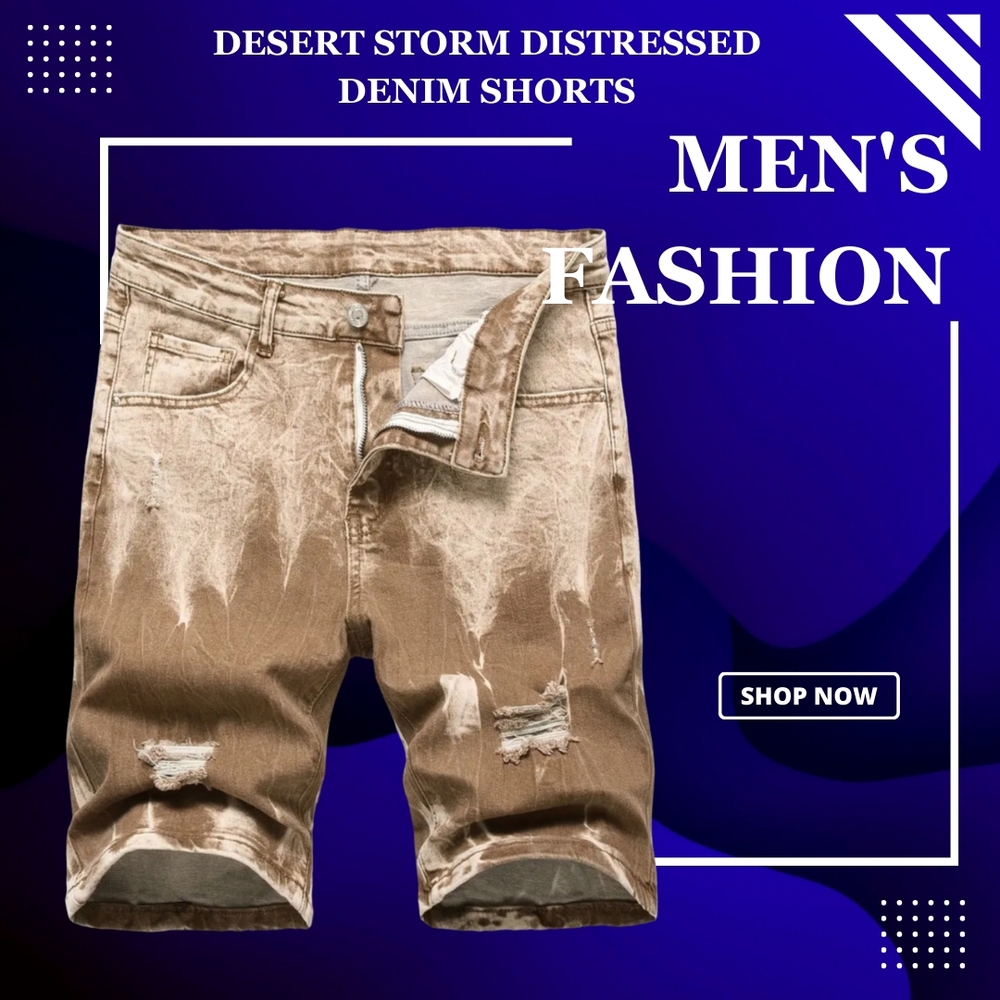 Desert Storm Distressed Denim Shorts